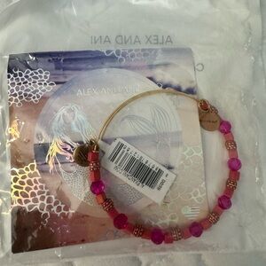 Alex and Ani pink gem stone bracelet